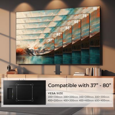 9. MACLEAN Elektrische, ausziehbare TV-Halterung, TUYA, 37''-80'', VESA 600x400, max. 60 kg, MC-866T
