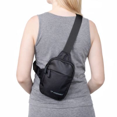 Wozinsky WMS-W1 Mini-Schultertasche, wasserdicht, zwei Fächer, für Unisex-Handys – Schwarz