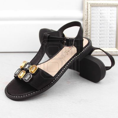 13. Bequeme Sandalen mit Zirkonen S.Barski W OLI261A schwarz