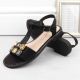 13. Bequeme Sandalen mit Zirkonen S.Barski W OLI261A schwarz