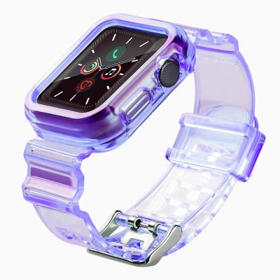 Silikonband Armband Armband Gehäuseband Lichtset Für Apple Watch 42mm - Lila