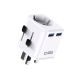 SBS Universal-Reiseadapter – EU 2xUSB-A – weiß