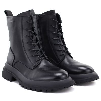 4. Damen-Ankle-Boots aus Leder, gefüttert, schwarz, Big Star UU274375