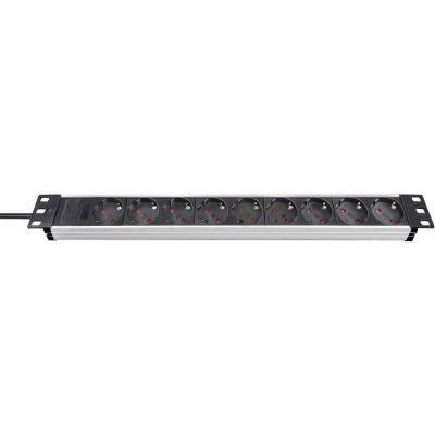 Brennenstuhl 1390007009 2 m Steckdosenleiste 9 x Steckdosen Aluminium, Schwarz