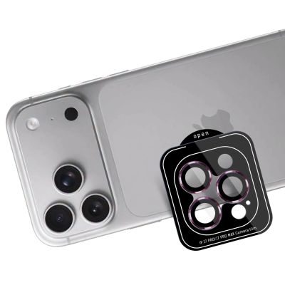 5. 3MK Lens Protection Pro Schwarzes gehärtetes Glas für iPhone 18 Pro / 18 Pro Max – Burgunderrot