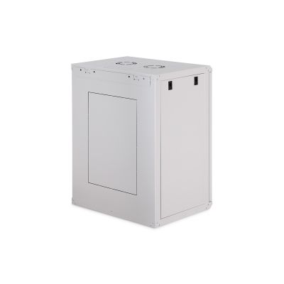 2. Digitus DYNAmic 19" 16HE Wand-Netzwerkschrank 600x450 mm, Glastür, grau, ungeteilt, montiert, 60 kg