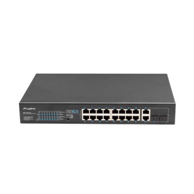 8. LANBERG Switch Rack 19" 16x 100MB PoE+/2x Combo Gigabit 250W Unmanaged RSFE-16P-2C-250
