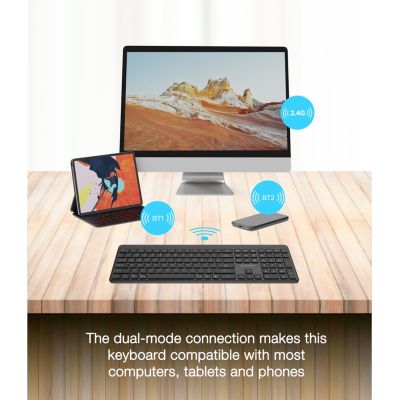 8. GEMBIRD Kabelloses Tastatur- und Maus-Set Slim Pro Business, Dual-Modus: 2,4 GHz + Bluetooth, russisches Layout, Schwarz