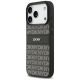 2. DKNY iPhone 17 Pro Hülle mit sich wiederholendem Texturmuster und Ton-in-Ton-Streifen – Schwarz