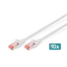 Patchkabel RJ45-RJ45, Kat. 6, S/FTP, AWG 27/7, LSOH, 2 m, weiß, 10 Stück