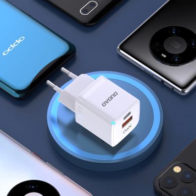 8. Wandladegerät GaN 33W PPS USB C/USB Dudao A13Pro - weiß