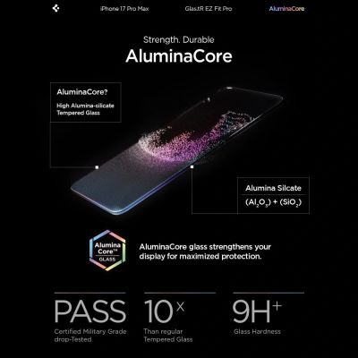 9. Spigen Glas.TR EZ Fit Pro Panzerglas für iPhone 16 Pro Max / 17 Pro Max - Transparent