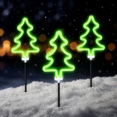 5. Dekorative Gartenleuchten, 3er-Set, Neon-Wegeleuchten für den Weihnachtsbaum