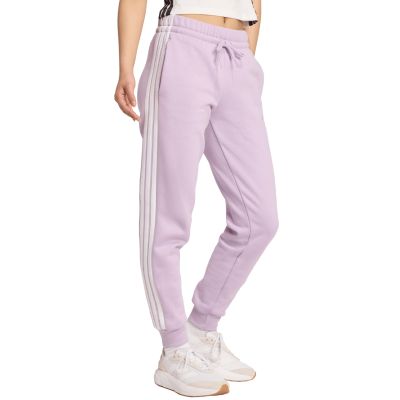 16. adidas Essentials 3-Streifen Fleece Slim Damenhose Rosa JY3097