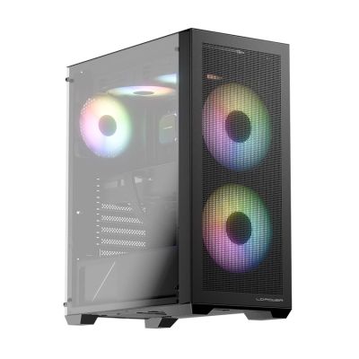 LC-Power LC-717B-ON Midi-Tower-Computer-Sicherheitshalterungen Weiß