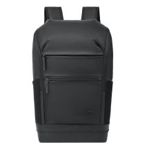Rivacase Eden City Rucksack, Schwarz, Polyester, gewachstes Leder (Pull-Up)
