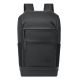 Rivacase Eden City Rucksack, Schwarz, Polyester, gewachstes Leder (Pull-Up)