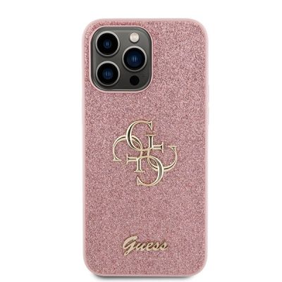 3. Guess GUHCP15LHG4SGP iPhone 15 Pro 6,1" rosa/rosa Hardcase Glitter Script Big 4G