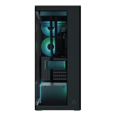 3. Arctic Xtender Schwarz Glasfenstergehäuse ohne GPU-Halterung