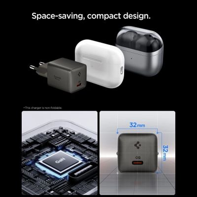4. Spigen Essential EE301EU 1-Port 30W Wandladegerät – Dunkelgrau