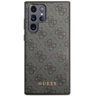 3. Guess GUHCS23LG4GFGR S23 Ultra S918 Grau/Grau Hardcase 4G Metal Gold Logo