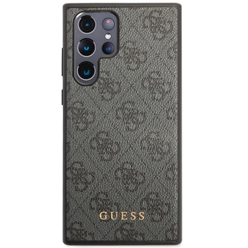 3. Guess GUHCS23LG4GFGR S23 Ultra S918 Grau/Grau Hardcase 4G Metal Gold Logo