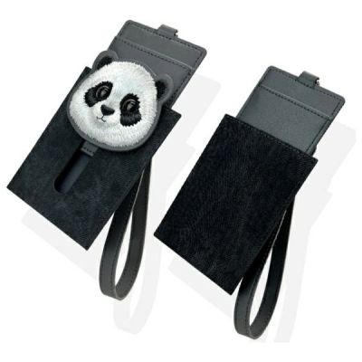 8. Nimmy Big Eyed Pet 2.0 Panda 3-in-1 Handytasche + Geldbörse + Tracker-Hülle - Schwarz