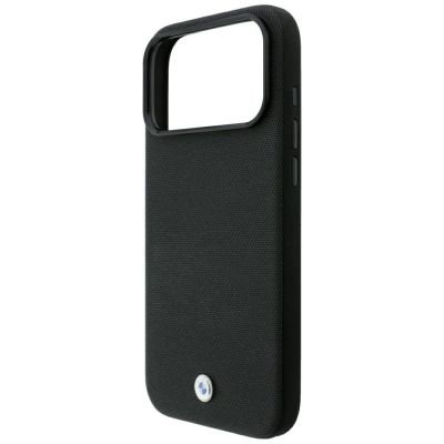 6. BMW Kevlar-Metall-Logo-MagSafe-Hülle für iPhone 18 Pro / 17 Pro – Schwarz