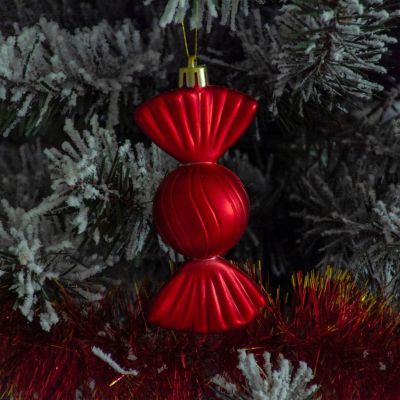 3. SICHERER KUNSTSTOFFKUGEL-MATRIX-BONBONS, 6 STÜCK, MICA-ROT