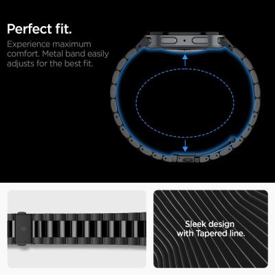 9. Spigen Modern Fit Armband 316L für Samsung Galaxy Watch 40/44/46 mm – Schwarz