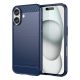 Carbon Case Silikonhülle für iPhone 16 Plus – blau
