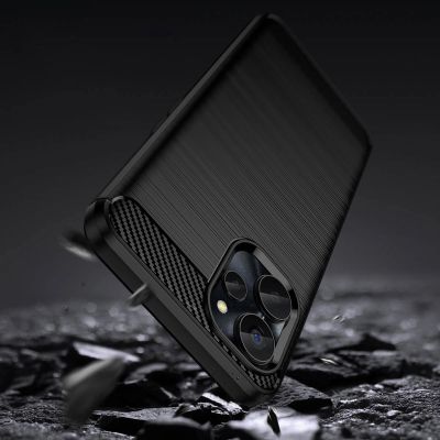 4. Carbon Case für Realme 10 5G / Realme 9i 5G Flexible Silikon-Carbon-Abdeckung Schwarz