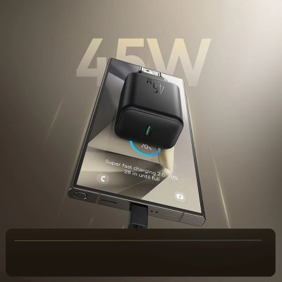 8. Joyroom JR-TCG13 45W GaN-Netzladegerät für Samsung Ultra – Schwarz