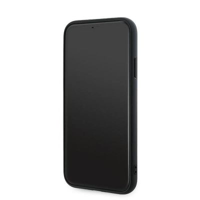 5. Karl Lagerfeld Diagonal Quilted Script Hülle für iPhone 11 / Xr – Schwarz