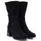 4. Schwarze Damen-Stiefeletten mit kurzem Absatz aus Wildleder, Modell Jezzi ASA269-7