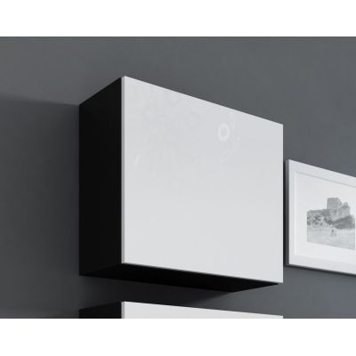 VIGO quadratische Vitrine 50/50/30 schwarz/weiß glänzend