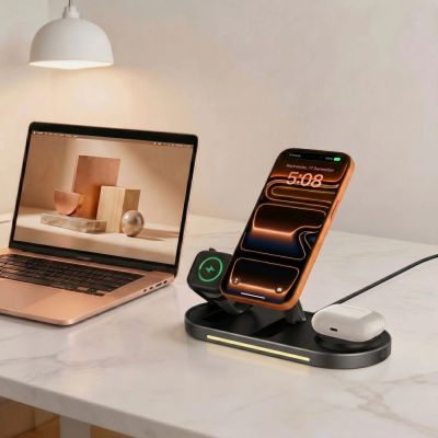 9. Tech-Protect A51 MagSafe 3-in-1 25W QI2.2 Kabelloses Ladegerät – Schwarz