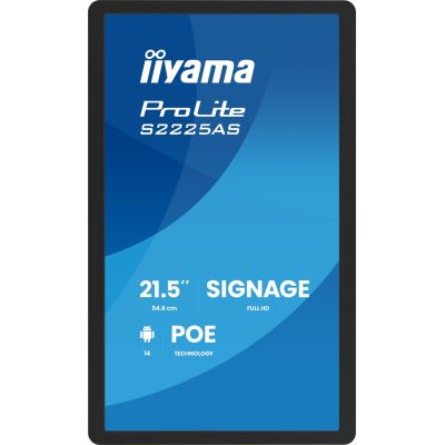 4. iiyama ProLite S2225AS-B1P Flachbildschirm Digital Signage 54,6 cm (21,5") LCD Wi-Fi 500 cd/m² Full HD Schwarz Eingebauter Prozessor Android 24/7