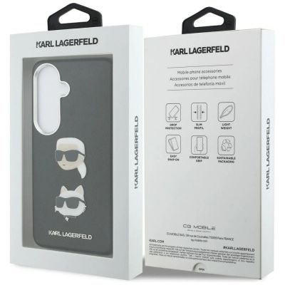 8. Karl Lagerfeld Saffiano Doppelkopf-Metallhülle für Samsung Galaxy S26 - Schwarz