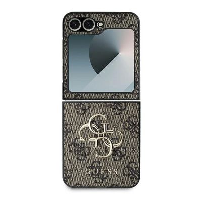 2. Guess Leder 4G Metall-Logo-Hülle für Samsung Galaxy Z Flip 6 – braun