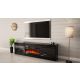 4. GRANERO TV-Schrank + Kamin 200x56,7x35 Schwarz/Schwarz-Kombination