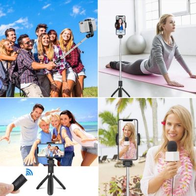 6. Tech-Protect L02S Bluetooth-Selfie-Stick mit Stativ bis 72 cm – Schwarz