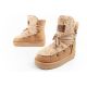 17. D.Franklin Damen Winter Schneestiefel, modisches Fellfutter, braun beige