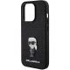 6. Karl Lagerfeld Glitzer-Ikonik-Logo-Metallhülle für iPhone 15 Pro Max – Schwarz