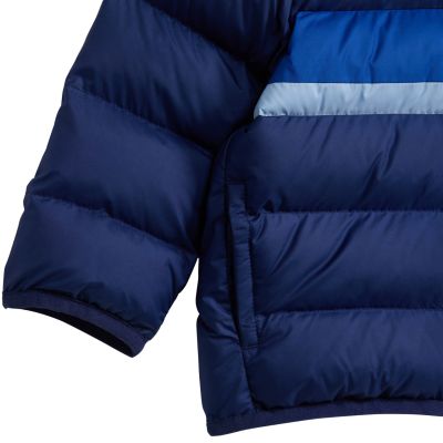 4. adidas Synthetische Daunenjacke, Marineblau, Kinderjacke JL7392