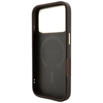 7. Guess Embossed 4G Classic MagSafe Hülle für iPhone 17 Pro / 18 Pro – Braun
