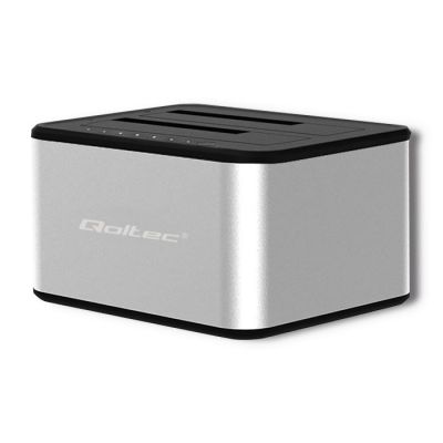 2. QOLTEC Dockingstation für 2 Festplatten 2x HDD/SSD 2,5"/3,5" SATA | USB 3.0 | KLONEN