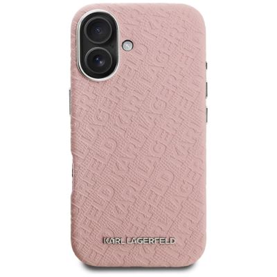 3. Karl Lagerfeld FW Stamped Karl MagSafe iPhone 16 Hülle - Pink