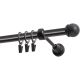 Einzelne Gardinenstange Ø 19 mm, schwarz, 480 cm, MAX-Knauf, mit Ringen, KOWALSKI