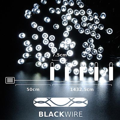 4. BATTERIEBETRIEBENE LICHTERKETTE FÜR DEN WEIHNACHTSBAUM, 192 LEDS, TIMER, KALTWEISS